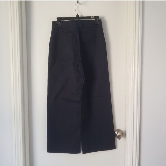 The Script Chiara Ankle Wide Leg linen Pants Sz 6 navy blue - Picture 2 of 9